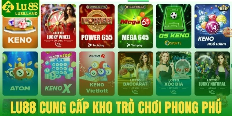 Hệ thống xổ số cung cấp kho trò chơi phong phú