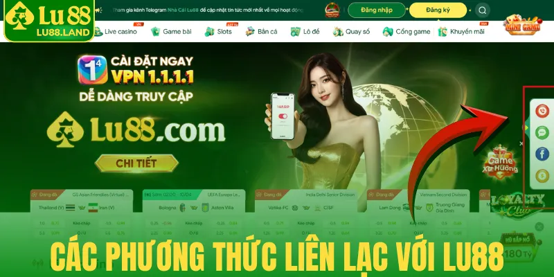 Các phương thức liên lạc với Lu88