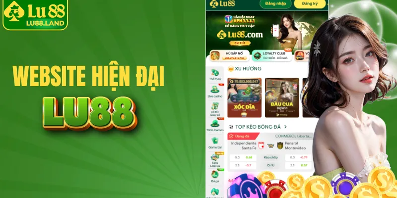 Thiết kế website Lu88 hiện đại với màu sắc hài hòa